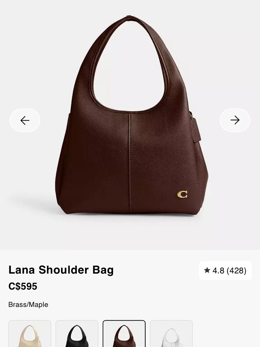 Authentic Coach Lana Shoulder Bag Leather - Maple *Largest of the 3 Lana bags* - Picture 14 of 16